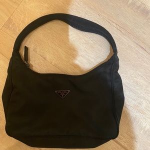 Genuine Prada Pouchette Nylon Bag -Black -Small